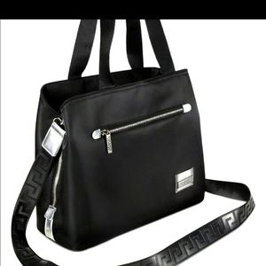Versace Versace Tote Bag Holdall Weekender Black Metallic Purse Large Handbag